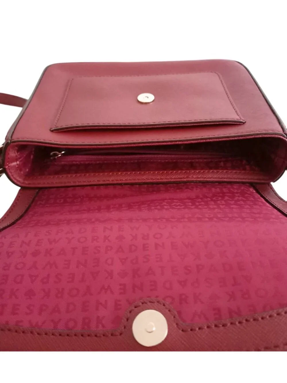 Kate Spade Laurel Way Saffiano Leather Flap Crossbody Bag - Burgundy